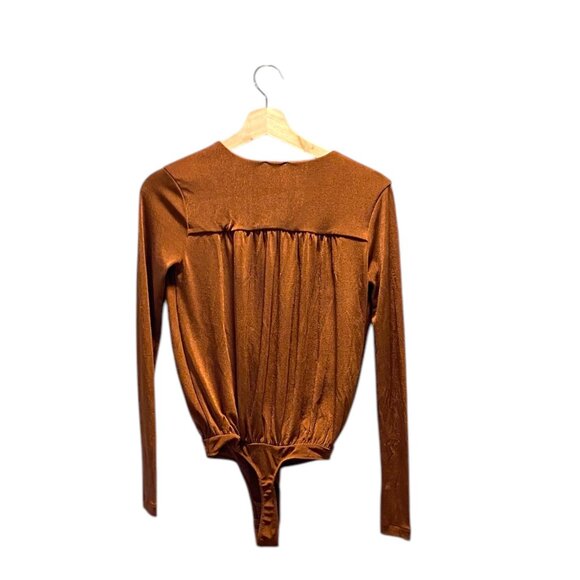 Free People Turnt Thong Bodysuit Rust Size XS Revolve Neutral Minimalist Boho - Picture 12 of 14
